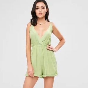 Beautiful green cross front romper!!